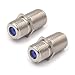 VCE 3GHz Coaxial Cable Connector, RG6 Coax Cable Extender F-Type Nickel Plated Adapter Female to Female for TV Cables, 2 Pack