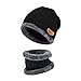 Beanie Hat Scarf Set Thick Knit Hat Warm Fleece Lined Scarf Winter Hats Snow Ski Skull Cap for Men Women