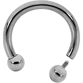 365 Sleepers Titanium Implant Grade Internally Threaded 16G 14G 12G 10G 6mm - 12mm Circular Horseshoe Barbell Septum Lip Nose Ear Ring Nipple Tragus Earring Body Piercing Jewelry