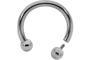 365 Sleepers 16G 14G 12G 10G Internally Threaded Titanium 6mm - 12mm Circular Horseshoe Barbell Septum Lip Nose Ring Earring Body Piercing Jewelry
