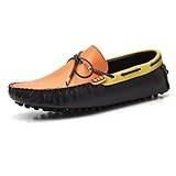 SUNROLAN Men's Fashion PU Leather Dress Casual Driving Moccasins Loafers Shoes