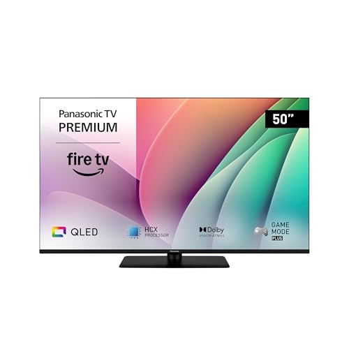 Premium TV-50W80AEZC, Serie W80 50 pollici Smart QLED 4K Ultra HD, Fire OS, Dolby Vision e Atmos, Modalità Game Plus, Controllo Vocale Alexa, Airplay, Nero