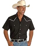 Ely Cattleman Men's Short Sleeve White Western Shirt - 15202680-01