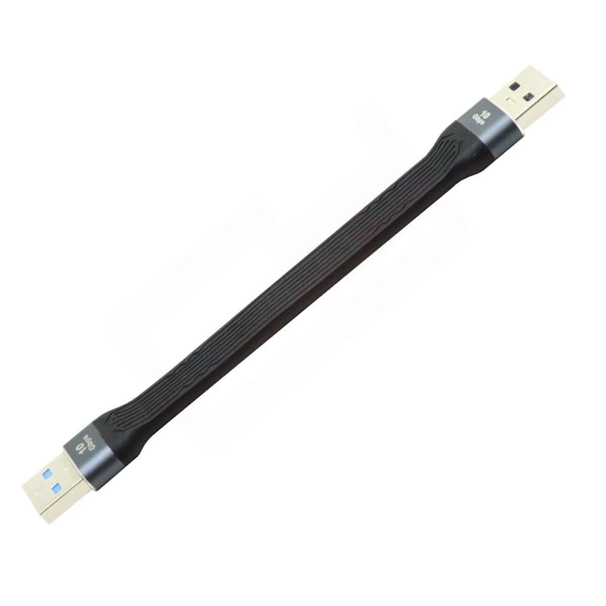 Cablecc USB 3.1 Type A Male to USB3.0 Type A Male Extension Flat Slim FPC 10Gbps Data Cable 13cm for Laptop & Desktop