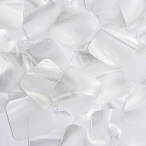 Sequin Square Diamond 1.5 inch Raw Silk Crystal Illusion. Loose Paillettes. Made in USA. Large for display, accents, applique, arts, crafts, and embellishment.