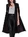 ASMAX HaoDuoYi Women Casual Open Front Cape Trench Duster Coat Longline Blazer(M,Black)
