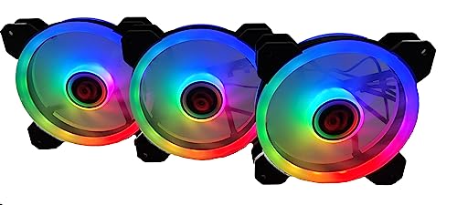 Talius Iris Spectrum ARGB/Cronos ventilateurs 120 mm Effets de balayage, impulsion, spirale Double anneau LED Connexion 6 broches (3 FAN BLACK)