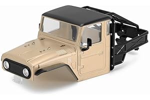 INJORA 87g IR40 Truck Body Shell with Tube Cage for 1/18 TRX4M Defender Bronco(Sandy Taupe)