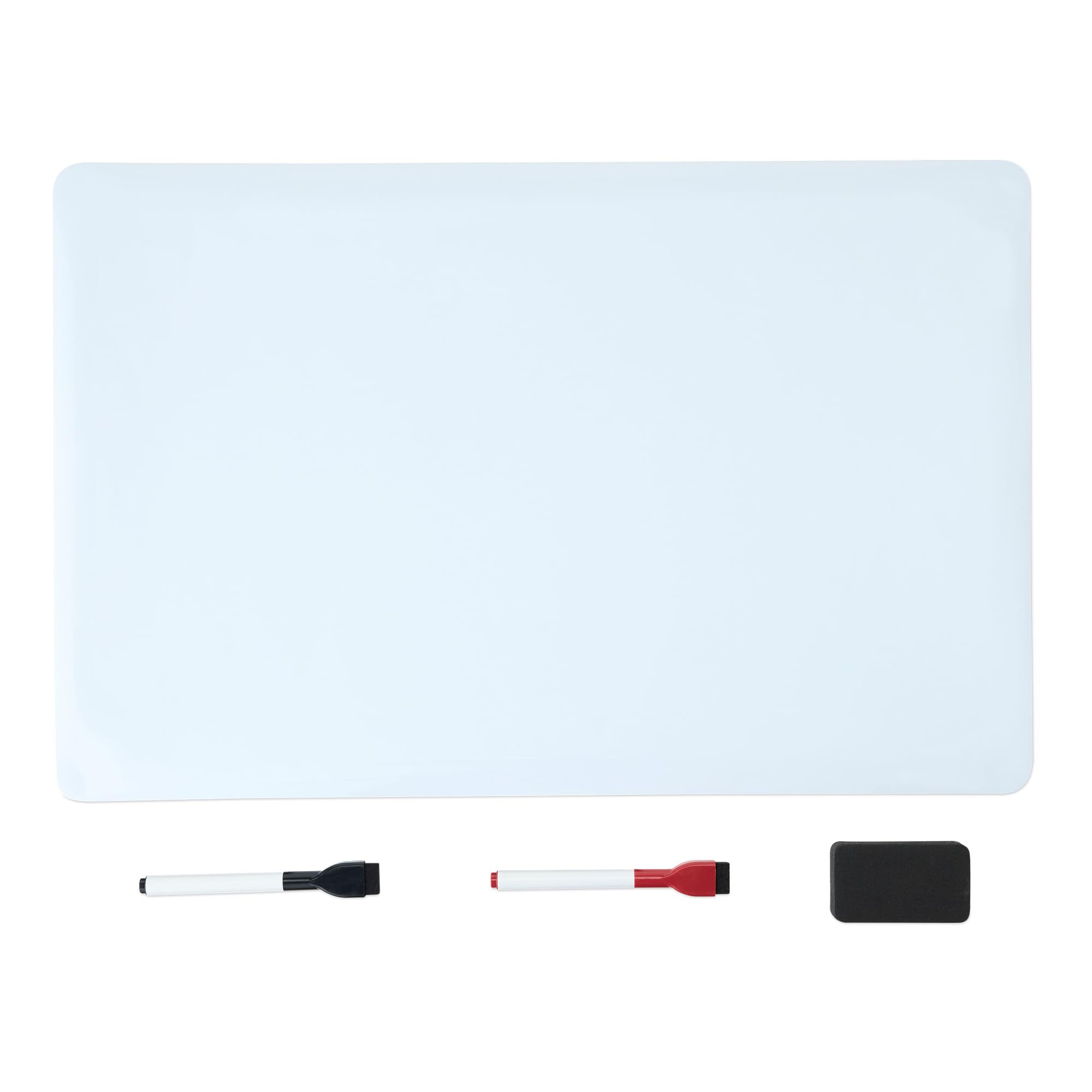 Photo 1 of Amazon Basics Magnetic Dry Erase Board for Fridge, Whiteboard Sheet, 20" x 13", with 2 Markers and Eraser