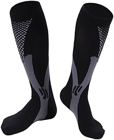 Compression Socks for Women and Men,Graduated Compression Socks 20-30mmHg for Nurse, Athlete, Runners, Maternity, Flight.Boost Stamina, Circulation and Recovery (Black)