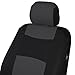 Full Set Black & Charcoal Grey Seat Covers for Car Auto SUV Polyester Cloth - 60/40 Split Rear Bench
