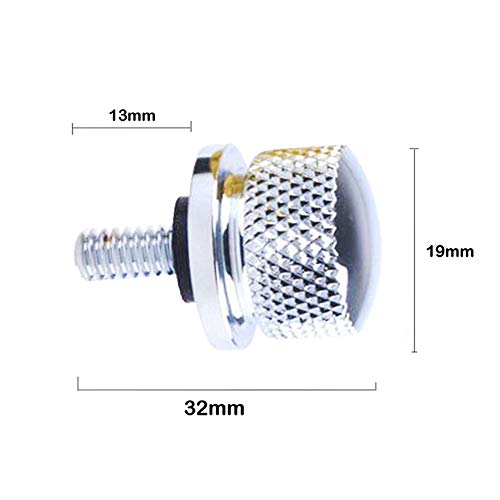 Goldfire 1/4" 6mm Aluminium Alloy Motorcycle Seat Mount Bolt Screw Cap Rear Fender Seats Screw Compatibility for Harley (Silver)