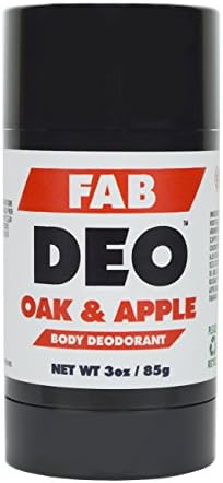 FabDeo OAK & APPLE Natural Deodorant 3 oz - Vegan and Cruelty Free - No Sulfurs or Heavy Metals - America's Favorite