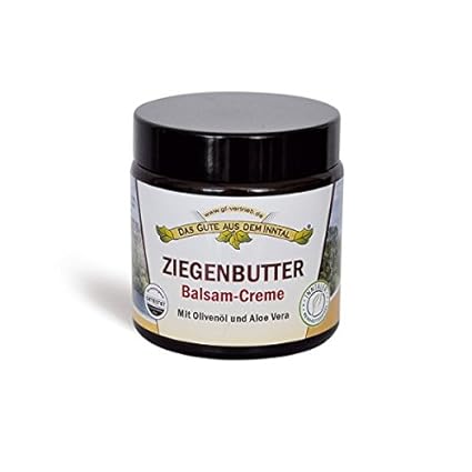 Inntaler Ziegenbutter Balsam - Creme mit Olivenöl und Aloe Vera 110 ml im Glastiegel- das Gute aus dem Inntal