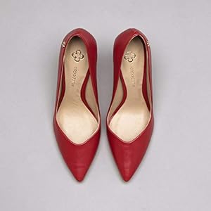 scarpin de couro vermelho