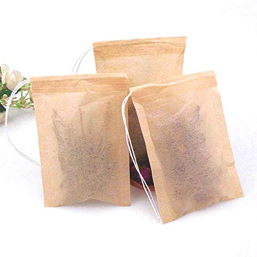 Amian Shop Tea Filter Bags,300 Pieces Disposable Tea Bag Paper Tea Infuser with Drawstring Safe Strong Penetration Unbleached Paper for Loose Leaf Tea and Coffee - Thumbnail 3