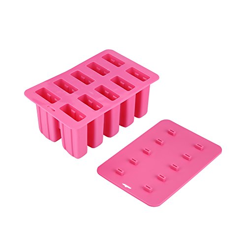 Ice Cream Maker Mould, Popsicle Molds Food Grade Silicone Frozen Ice Cream Maker for Children Summer Bar Accessories(pink)