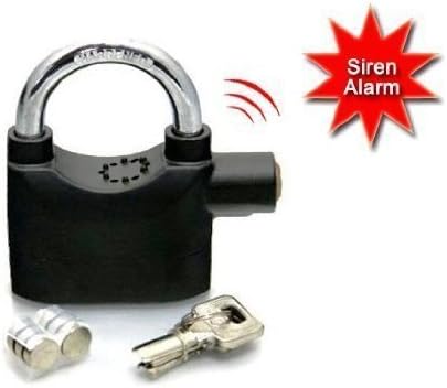 UNIQUE ICON Anti Theft Burglar Pad Lock Alarm Security Siren Home Office Bike Bicycle Shop - Random Colour