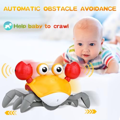 COLEGRY Crawling Crab Baby Toy Tummy Time, Cute Walking Moving Dancing