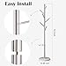 Jolitac Metal Coat Rack Stand Satin Steel Finish Stable Marble Base, High-Grade with Hooks Metal Tree Hat & Coat Hanger Floor Free Standing Wall Bedroom Easy Assembly (Satin Steel)