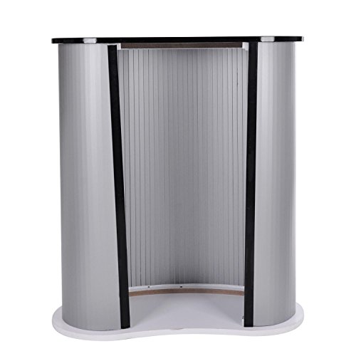 Koval Inc. Trade Show Display Podium Table Counter Stand Black (Black w/Silver)