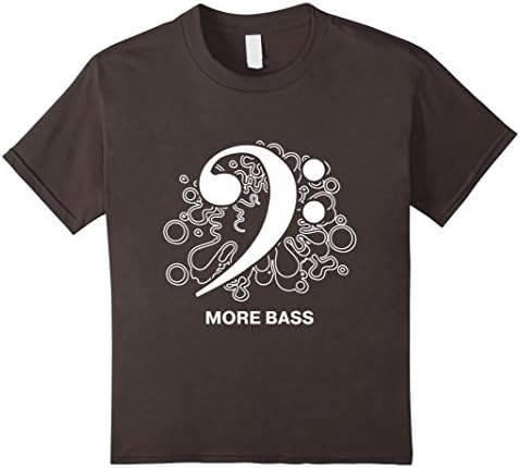 Kids More Bass T-Shirt Bass Clef Design 4 Asphalt