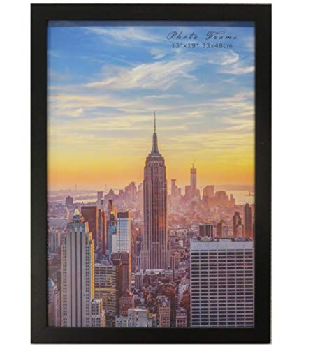Frame Amo 13x19 Black Modern Wood Picture or Poster Frame, 1 inch Wide Border, 3-Pack