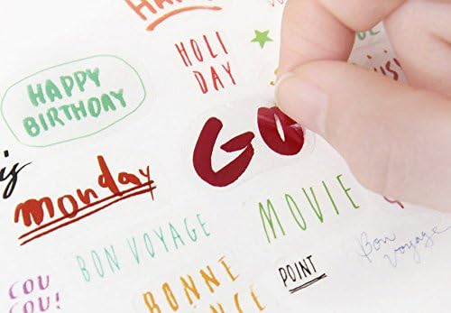 Set of 8 Sheets Deco Craft Words Stickers Diary Paper Sticker Scrapbook Gift