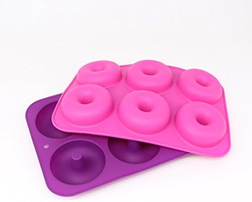 Donut Maker Silicone Donuts Baking Pan 6 Cavity Non-Stick Mold Silicone Nonstick Baking Mold, 2 pcs