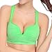 ROPALIA Seamless Yoga Sports Bra No Rims Padded Push Up Racerback Fitness Tank Top Green L