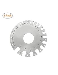 Herramienta de medición de alambre de 2 piezas, redonda, de doble cara, hoja de cable de acero inoxidable, medidor de espesor, herramienta de medición de calibre de alambre, mide tanto AWG como SAE