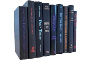 Covogoods Real Books by Color for Office or Home Decor - Interior Design Wedding Display Photo Prop Staging Decoration (5 Books, Black - Color Title)