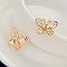 CHOP MALL Jewelry Multicolour Mixed Color Crystal Shiny Rhinestone Butterfly Pendant Necklace for Women Girls Lady