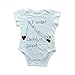 Winzik Newborn Infant baby Girls Boys Outfits I Hooked Daddy's Heart letters Print Romper Jumpsuit Clothes T-shirt (0-6 months)