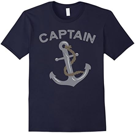 Mens Boat I am the Captain Summer Nautical Anchor Funny Shirt XL Navy