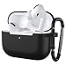 ULAK Compatible with Airpods Pro Case Cover, Soft AirPod Pro Case with Keychain for Girls Women Men Full-Body Protective Skin Silicone Cover Compatible with AirPods Pro (2019 Release), Black