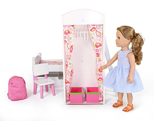 Playtime by Eimmie - 18 Inch Doll Bunk Bed Set w/ Trundle and Accessories - Bedroom Set for 18 Inch Dolls - Thumbnail 4