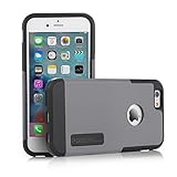 iPhone 6 Case, Poweradd™ iPhone 6 (4.7 inch) Case Dual Layer (PC+TPU) Protective Cover with Shock Absorbing and Scratch Resistant for iPhone 6 - Retail Packaging (Gunmetal)