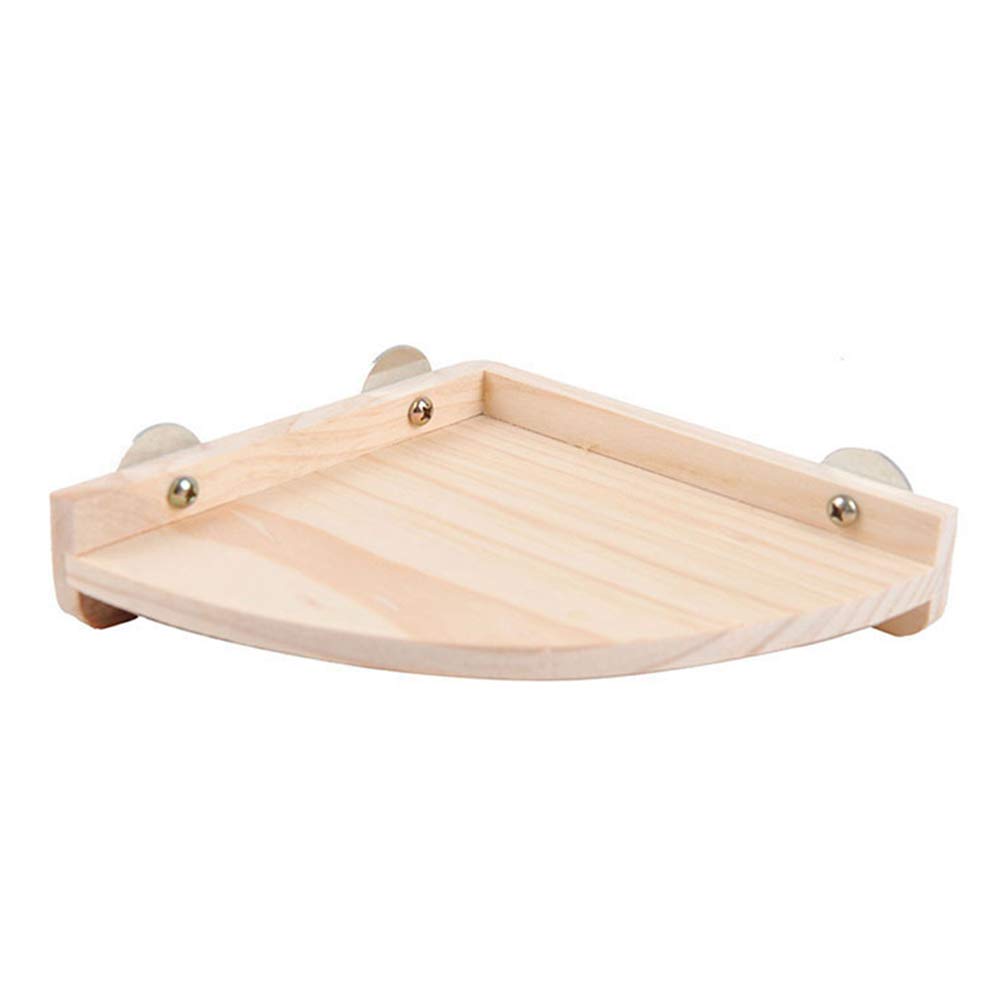 POPETPOP Hamster Platform for Cage-Chinchilla Wood Platform Rat Climbing Toys Natural Small Animals Chew Toys Fan-Shape