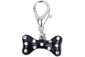 XKSRWE Bling Rhinestones Bone Charm Pendant Jewelry for Pet Dog Cat Puppy Necklace Collar Accessory
