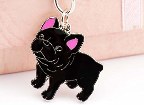 ZoonPark® Dog Key-ring Keychain,Lovely Cute Small Dog Puppy Keychain Keyring Metal Keychain Keyring Keyfob Key Ring Car Keyring Bag Charm (French Bulldog) - Image 5