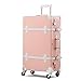 Unitravel Retro Suitcase 26 inch Vintage Rolling Trolley Luggage for Women Girls (Peach Pink)