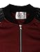 H2H Men's Leather Varsity Baseball Bomber Jacket of Various Styles Wine US M/Asia L (KMOJA0126)