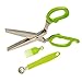 Herb Scissors - Stainless Steel 5 Blades For Fresh Parsley, Garden Herbs, Meat Mincing| Clever Cutter, Housewarming Gifts As Seen On TV | W/ BONUS Strawberry Huller & Brush