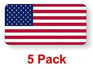 (5) American Flag Hard Hat Stickers / Decals / Labels Tool Lunch Box Helmet Patriotic Old Glory