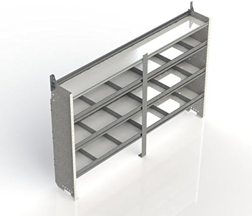 Ranger Design #F87-X Square back cargo van shelving system with 1 open &amp; 3 divided shelves, 14"D x 87"W x 58"H