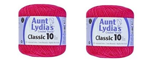 Aunt Lydia's Crochet Thread - Size 10 - Hot Pink (2-Pack)