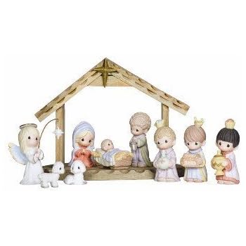 Amazon.com : Precious Moments 119030 10 Pc. Mini Nativity : Nativity ...