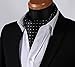 SetSense Men's Polka Dot Jacquard Woven Self Cravat Tie Ascot One Size Black/Silver