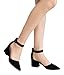 Olivia K Women's D'orsay Pumps Close Toe Ankle Strap Kitten Heel – Adorable Low Block Heel